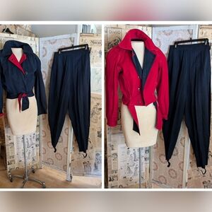 SOLD VINTAGE 1940's SKI SNOW SUIT REVERSIBLE WOMEN'S BLUE & RED